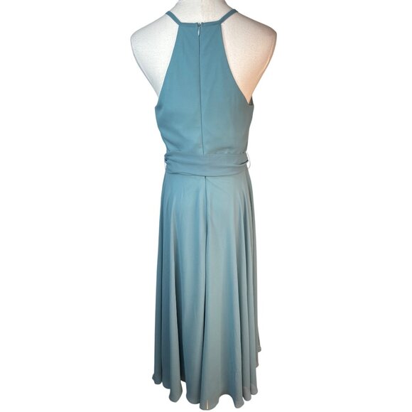 NWT Ever Pretty Large Light Blue Halter Chiffon Midi Dress - Picture 2 of 16